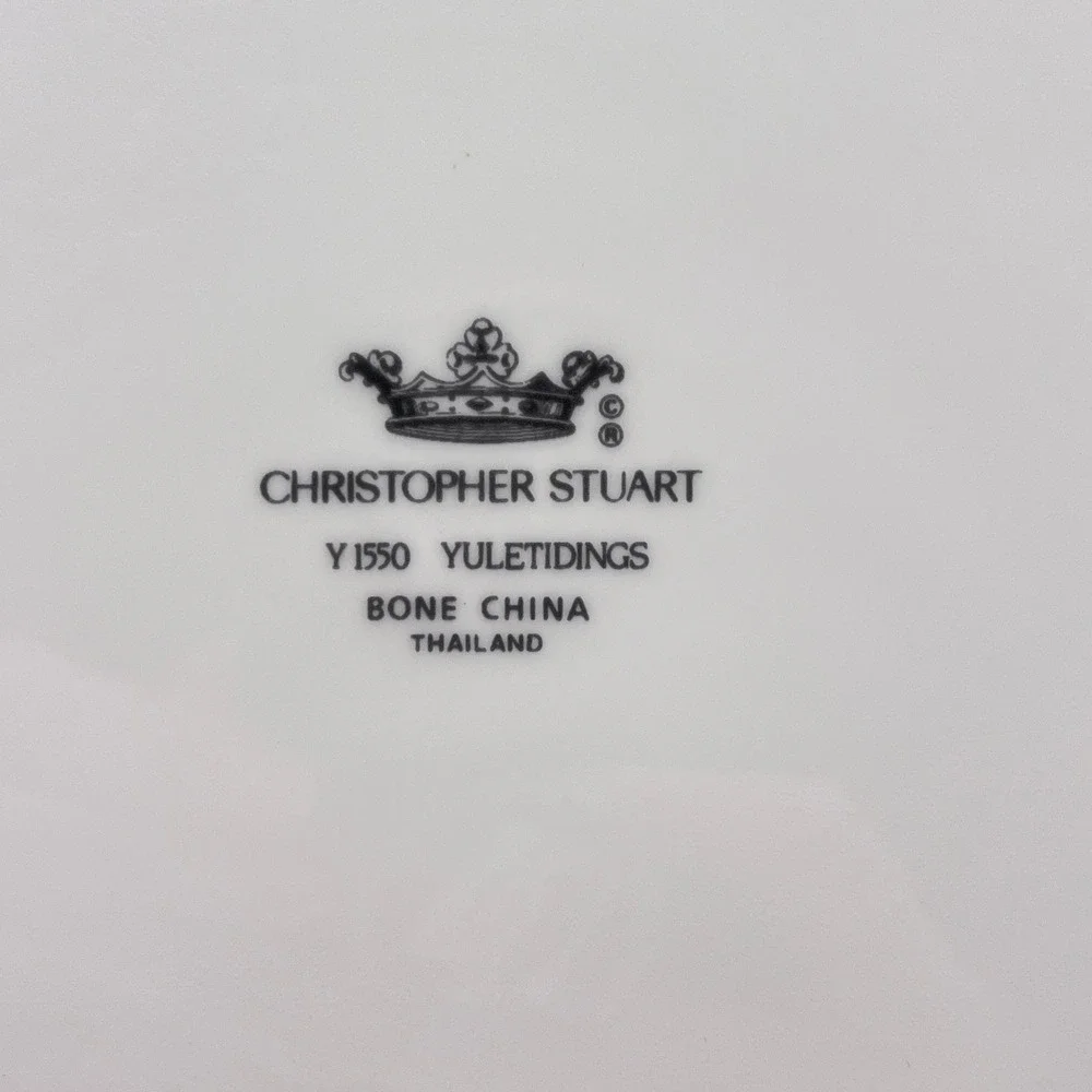 Christopher Stuart Yuletidings Y1550 Bone China Christmas Tree Chop Plate 13